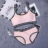 Maidy Female Bra Set Seamless Lingerie Sport Bra Brief Sets Cotton Active Bras Wire Free Underwear Women Size 32-34-36 A-B-C