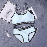Maidy Female Bra Set Seamless Lingerie Sport Bra Brief Sets Cotton Active Bras Wire Free Underwear Women Size 32-34-36 A-B-C