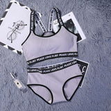 Maidy Female Bra Set Seamless Lingerie Sport Bra Brief Sets Cotton Active Bras Wire Free Underwear Women Size 32-34-36 A-B-C