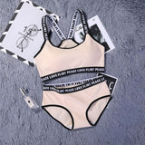 Maidy Female Bra Set Seamless Lingerie Sport Bra Brief Sets Cotton Active Bras Wire Free Underwear Women Size 32-34-36 A-B-C
