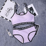 Maidy Female Bra Set Seamless Lingerie Sport Bra Brief Sets Cotton Active Bras Wire Free Underwear Women Size 32-34-36 A-B-C