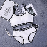 Maidy Female Bra Set Seamless Lingerie Sport Bra Brief Sets Cotton Active Bras Wire Free Underwear Women Size 32-34-36 A-B-C