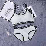 Maidy Female Bra Set Seamless Lingerie Sport Bra Brief Sets Cotton Active Bras Wire Free Underwear Women Size 32-34-36 A-B-C