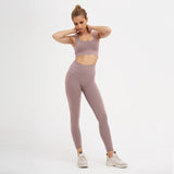 Woman Sportwear Yoga set Seamless Gym Set Crop Top Bra Pad Elastic high waist yoga pant Yoga Outfit fitness set Gym Clothing