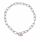 NEW Box Chain Toggle Clasp Gold Necklace Mixed Linked Circle Necklaces for Women Minimalist Choker Necklace collier femme collar