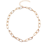 NEW Box Chain Toggle Clasp Gold Necklace Mixed Linked Circle Necklaces for Women Minimalist Choker Necklace collier femme collar