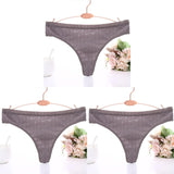 3PCS/Set Embossed Thong Cotton Panties for Women Underwear Sexy Lingerie Female Underpants 3D Striped Cotton G-string Panties