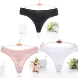 3PCS/Set Embossed Thong Cotton Panties for Women Underwear Sexy Lingerie Female Underpants 3D Striped Cotton G-string Panties