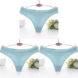 3PCS/Set Embossed Thong Cotton Panties for Women Underwear Sexy Lingerie Female Underpants 3D Striped Cotton G-string Panties