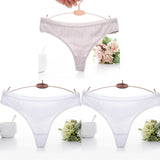 3PCS/Set Embossed Thong Cotton Panties for Women Underwear Sexy Lingerie Female Underpants 3D Striped Cotton G-string Panties