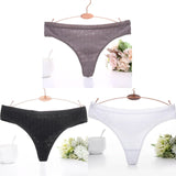 3PCS/Set Embossed Thong Cotton Panties for Women Underwear Sexy Lingerie Female Underpants 3D Striped Cotton G-string Panties