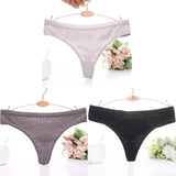 3PCS/Set Embossed Thong Cotton Panties for Women Underwear Sexy Lingerie Female Underpants 3D Striped Cotton G-string Panties