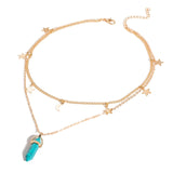 IPARAM Fashion Trend Crystals Necklace Bohemian Hexagon Opal Pendant Necklace Female Hexagon Crystal Necklace Gift 2020 NEW