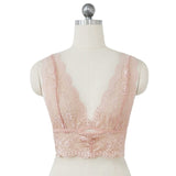 Sexy Women  Deep V Floral Lace Lingerie Bralette Crop Top Unpadded e Bra Sheer Mesh Bra