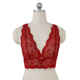 Sexy Women  Deep V Floral Lace Lingerie Bralette Crop Top Unpadded e Bra Sheer Mesh Bra