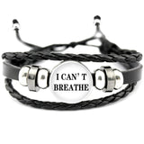 Infinity Love Support the Black All Black Lives Matter I can't Breathe Not One More Heart Leather Mens Bracelets for Women