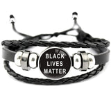 Infinity Love Support the Black All Black Lives Matter I can't Breathe Not One More Heart Leather Mens Bracelets for Women