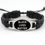 Infinity Love Support the Black All Black Lives Matter I can't Breathe Not One More Heart Leather Mens Bracelets for Women