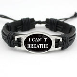 Infinity Love Support the Black All Black Lives Matter I can't Breathe Not One More Heart Leather Mens Bracelets for Women