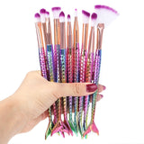Makeup Brushes Kit Natural Tool Mermai Pencil Cosmetics Foundation Artist Mermaid Highlighter Face Set Of Bronzer Eyeshadow Lip