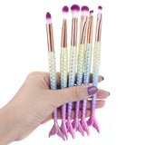 Makeup Brushes Kit Natural Tool Mermai Pencil Cosmetics Foundation Artist Mermaid Highlighter Face Set Of Bronzer Eyeshadow Lip