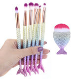 Makeup Brushes Kit Natural Tool Mermai Pencil Cosmetics Foundation Artist Mermaid Highlighter Face Set Of Bronzer Eyeshadow Lip
