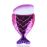 Make Up Brushes Cosmetic Professional Tail Mermaid Holder Shape Makeup Brush Foundation Cosmetic Fish Tools Kit Powder Face