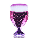 Make Up Brushes Cosmetic Professional Tail Mermaid Holder Shape Makeup Brush Foundation Cosmetic Fish Tools Kit Powder Face