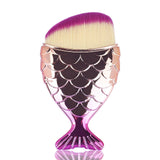 Make Up Brushes Cosmetic Professional Tail Mermaid Holder Shape Makeup Brush Foundation Cosmetic Fish Tools Kit Powder Face
