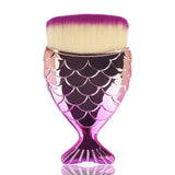 Make Up Brushes Cosmetic Professional Tail Mermaid Holder Shape Makeup Brush Foundation Cosmetic Fish Tools Kit Powder Face