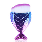 Make Up Brushes Cosmetic Professional Tail Mermaid Holder Shape Makeup Brush Foundation Cosmetic Fish Tools Kit Powder Face