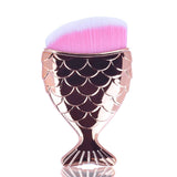 Make Up Brushes Cosmetic Professional Tail Mermaid Holder Shape Makeup Brush Foundation Cosmetic Fish Tools Kit Powder Face