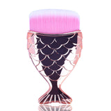 Make Up Brushes Cosmetic Professional Tail Mermaid Holder Shape Makeup Brush Foundation Cosmetic Fish Tools Kit Powder Face