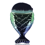 Make Up Brushes Cosmetic Professional Tail Mermaid Holder Shape Makeup Brush Foundation Cosmetic Fish Tools Kit Powder Face