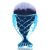 Make Up Brushes Cosmetic Professional Tail Mermaid Holder Shape Makeup Brush Foundation Cosmetic Fish Tools Kit Powder Face