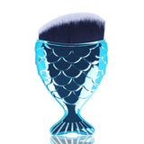 Make Up Brushes Cosmetic Professional Tail Mermaid Holder Shape Makeup Brush Foundation Cosmetic Fish Tools Kit Powder Face