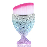 Make Up Brushes Cosmetic Professional Tail Mermaid Holder Shape Makeup Brush Foundation Cosmetic Fish Tools Kit Powder Face