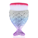 Make Up Brushes Cosmetic Professional Tail Mermaid Holder Shape Makeup Brush Foundation Cosmetic Fish Tools Kit Powder Face