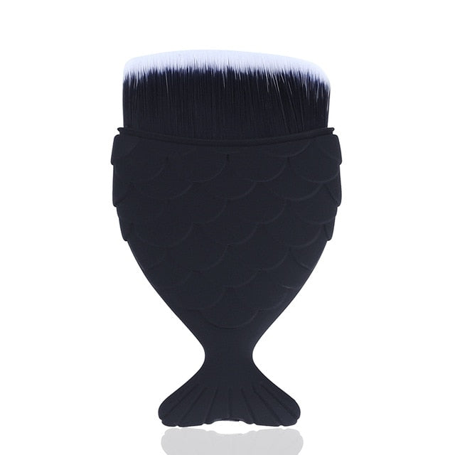 Make Up Brushes Cosmetic Professional Tail Mermaid Holder Shape Makeup Brush Foundation Cosmetic Fish Tools Kit Powder Face