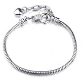 Boosbiy Silver Plated Cute Owl Snake Chain Charm Bracelet For Women Fashion Brand Bracelets DIY Jewelry Gift Making