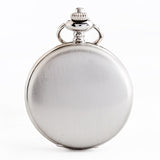 Personalized Retro Smooth Men Black Pocket Watch Silver Polish Quartz Fob Pocket Watches Pendant with Chain Custom Engraved Gift