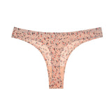 Sexy thong thin soft breathable ice silk leopard underwear panties women's seamless t-back low-rise erotic lingerie G-strip