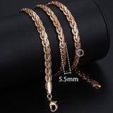 Fashion Necklace For Women Men 585 Rose Gold Venitian Curb Snail Foxtail Link Chains Necklace Fashion Jewelry 50cm 60cm CNN1