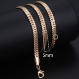 Fashion Necklace For Women Men 585 Rose Gold Venitian Curb Snail Foxtail Link Chains Necklace Fashion Jewelry 50cm 60cm CNN1