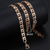 Fashion Necklace For Women Men 585 Rose Gold Venitian Curb Snail Foxtail Link Chains Necklace Fashion Jewelry 50cm 60cm CNN1