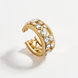 2020 New Fashion Pearl Ear Cuff Bohemia Stackable C Shaped CZ Rhinestone Small Earcuffs Clip Earrings for Women Wedding Jewelry