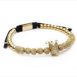 Luxury Roman Royal Crown Charm Bracelet Men Fashion 2020 New Gold Braided Adjustable Men Bracelet For Hip Hop Jewelry Gift