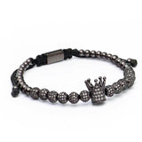 Luxury Roman Royal Crown Charm Bracelet Men Fashion 2020 New Gold Braided Adjustable Men Bracelet For Hip Hop Jewelry Gift