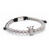 Luxury Roman Royal Crown Charm Bracelet Men Fashion 2020 New Gold Braided Adjustable Men Bracelet For Hip Hop Jewelry Gift