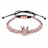 Luxury Roman Royal Crown Charm Bracelet Men Fashion 2020 New Gold Braided Adjustable Men Bracelet For Hip Hop Jewelry Gift